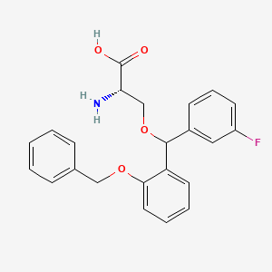 molecular formula C23H22FNO4 B1664810 (2S)-2-amino-3-{[2-(benzyloxy)phenyl](3-fluorophenyl)methoxy}propanoic acid CAS No. 949164-09-4