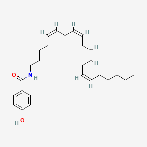molecular formula C27H39NO2 B1664816 N-(5Z,8Z,11Z,14Z)-5,8,11,14-eicosatetraen-1-yl-4-hydroxybenzamide CAS No. 251908-92-6