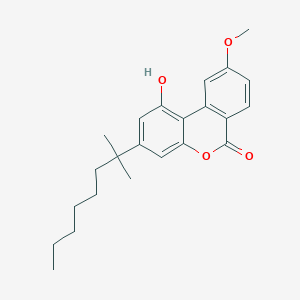 molecular formula C23H28O4 B1664819 3-(1,1-Dimethylheptyl)-1-hydroxy-9-methoxy-6H-dibenzo(b,d)pyran-6-one CAS No. 335371-36-3