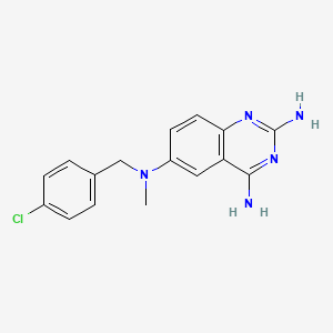 molecular formula C16H16ClN5 B1664821 2,4,6-Quinazolinetriamine, N6-((4-chlorophenyl)methyl)-N6-methyl- CAS No. 83654-06-2