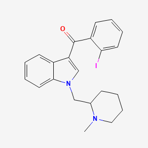 molecular formula C22H23IN2O B1664822 (2-Iodophenyl)(1-((1-methylpiperidin-2-yl)methyl)-1H-indol-3-yl)methanone CAS No. 444912-75-8