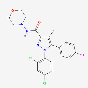 B1664823 1-(2,4-Dichlorophenyl)-5-(4-iodophenyl)-4-methyl-N-4-morpholinyl-1H-pyrazole-3-carboxamide CAS No. 202463-68-1
