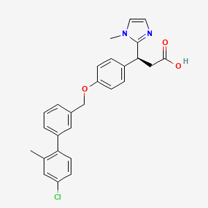 B1664825 (S)-3-[4-(4'-Chloro-2'-methyl-biphenyl-3-ylmethoxy)-phenyl]-3-(1-methyl-1H-imidazol-2-yl)-propionic acid CAS No. 916219-50-6