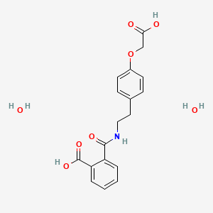 B1664826 2-[2-[4-(Carboxymethyloxy)phenyl]ethylcarbamoyl]benzoic acid dihydrate CAS No. 135423-22-2