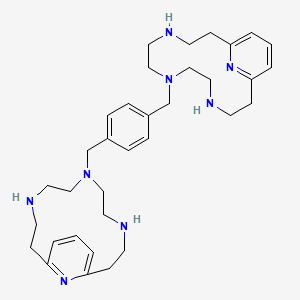 molecular formula C34H50N8 B1664842 7-[[4-(4,7,10,17-tetrazabicyclo[11.3.1]heptadeca-1(17),13,15-trien-7-ylmethyl)phenyl]methyl]-4,7,10,17-tetrazabicyclo[11.3.1]heptadeca-1(17),13,15-triene CAS No. 170861-87-7