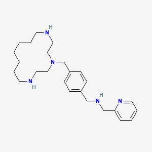 molecular formula C25H39N5 B1664845 2-Pyridinemethanamine, N-((4-(1,4,7-triazacyclotetradec-4-ylmethyl)phenyl)methyl)- CAS No. 255383-00-7