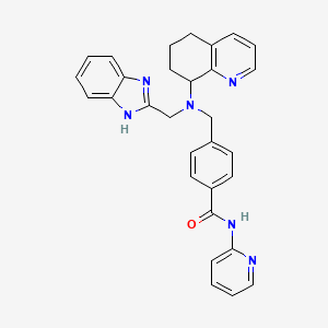 B1664847 4-(((1H-Benzimidazol-2-ylmethyl)(5,6,7,8-tetrahydroquinolin-8-yl)amino)methyl)-N-(pyridin-2-yl)benzamide CAS No. 405204-21-9
