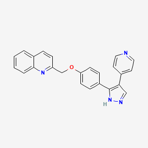 molecular formula C24H18N4O B1664852 2-{[4-(4-吡啶-4-基-1H-吡唑-3-基)苯氧基]甲基}喹啉 CAS No. 871507-11-8