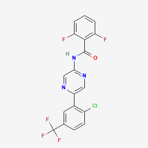 molecular formula C18H9ClF5N3O B1664857 N-{5-[2-chloro-5-(trifluoromethyl)phenyl]pyrazin-2-yl}-2,6-difluorobenzamide CAS No. 903591-53-7