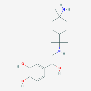 molecular formula C18H30N2O3 B1664889 4-(2-((1-(4-Amino-4-methylcyclohexyl)-1-methylethyl)amino)-1-hydroxyethyl)-1,2-benzenediol CAS No. 99081-68-2
