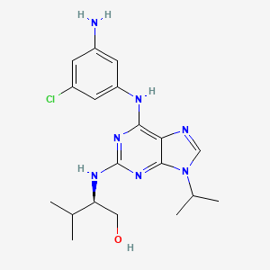 molecular formula C19H26ClN7O B1664904 aminopurvalanol A CAS No. 220792-57-4