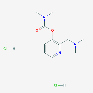 molecular formula C11H18ClN3O2 B1664905 Dimethylcarbamic acid (2-((dimethylamino)methyl)-3-pyridyl) ester dihydrochloride CAS No. 67049-84-7