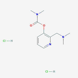 molecular formula C11H19Cl2N3O2 B1664905 Dimethylcarbamic acid (2-((dimethylamino)methyl)-3-pyridyl) ester dihydrochloride CAS No. 67049-84-7
