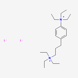 molecular formula C21H40I2N2 B1664915 triethyl-[3-[4-(triethylazaniumyl)phenyl]propyl]azanium;diiodide CAS No. 63951-16-6