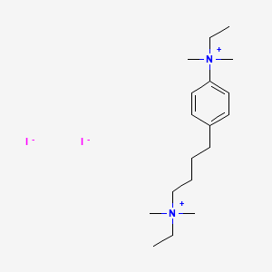 molecular formula C18H34I2N2 B1664917 ethyl-[4-[4-[ethyl(dimethyl)azaniumyl]butyl]phenyl]-dimethylazanium;diiodide CAS No. 63981-94-2