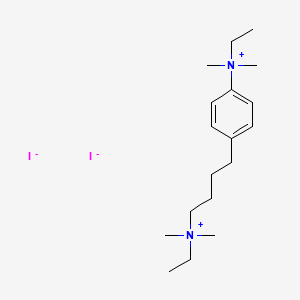 molecular formula C18H34I2N2 B1664917 AMMONIUM, (4-(p-ETHYLDIMETHYLAMMONIOPHENYL)BUTYL)ETHYLDIMETHYL-, DIIODIDE CAS No. 63981-94-2