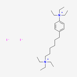 molecular formula C24H46I2N2 B1664919 triethyl-[4-[6-(triethylazaniumyl)hexyl]phenyl]azanium;diiodide CAS No. 63951-14-4