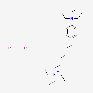 molecular formula C24H46I2N2 B1664919 AMMONIUM, (6-(p-TRIETHYLAMMONIOPHENYL)HEXYL)TRIETHYL-, DIIODIDE CAS No. 63951-14-4