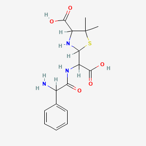 molecular formula C16H21N3O5S B1664946 (4S)-2-(((R)-2-Amino-2-phenylacetamido)(carboxy)-methyl)-5,5-dimethylthiazolidine-4-carboxylic acid CAS No. 57457-66-6