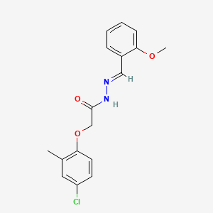 molecular formula C17H17ClN2O3 B1664953 (4-Chloro-2-methylphenoxy)-[(2-methoxyphenyl)methylene]hydrazideAceticAcid CAS No. 356102-14-2