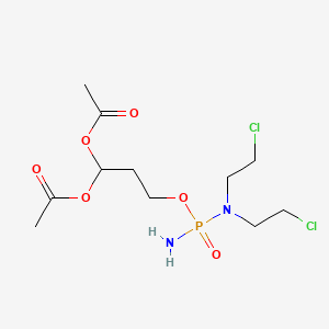 molecular formula C11H21Cl2N2O6P B1664964 磷酰二胺酸，N,N-双(2-氯乙基)-，3,3-双(乙酰氧基)丙酯 CAS No. 113341-60-9