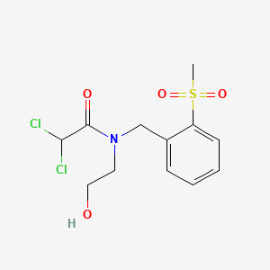 molecular formula C12H15Cl2NO4S B1664965 乙酰胺酸，2,2-二氯-N-(2-羟乙基)-N-(邻-(甲磺酰基)苄基)- CAS No. 3570-99-8