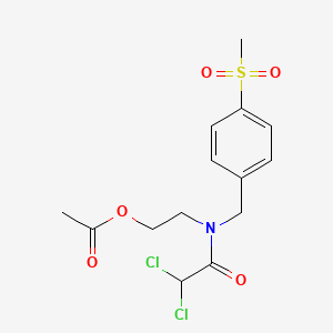 molecular formula C14H17Cl2NO5S B1664967 Acetamide, 2,2-dichloro-N-(2-hydroxyethyl)-N-(p-(methylsulfonyl)benzyl)-, acetate (ester) CAS No. 3576-68-9