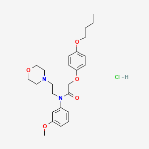 molecular formula C25H35ClN2O5 B1664976 Acetamide, N-(m-anisyl)-2-(p-butoxyphenoxy)-N-(2-morpholinoethyl)-, hydrochloride CAS No. 27468-57-1