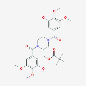 (1,4-Bis(3,4,5-trimethoxybenzoyl)-2-piperazinyl)methyl 2,2-dimethylpropanoate