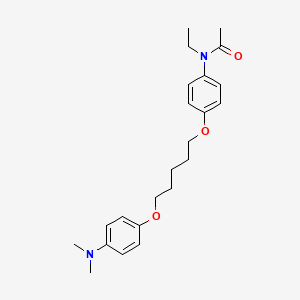 B1664986 ACETANILIDE, 4'-(5-(p-(DIMETHYLAMINO)PHENOXY)PENTYLOXY)-N-ETHYL- CAS No. 102753-74-2