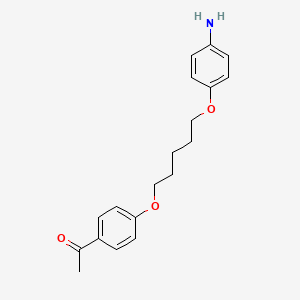 molecular formula C19H23NO3 B1664988 苯乙酮，4'-(5-(对氨基苯氧基)戊氧基)- CAS No. 102010-61-7