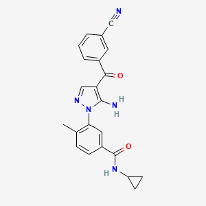 molecular formula C22H19N5O2 B1665003 Acumapimod CAS No. 836683-15-9