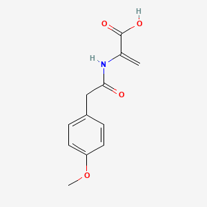 molecular formula C12H13NO4 B1665015 2-丙烯酸，2-(((4-甲氧基苯基)乙酰)氨基)- CAS No. 92455-12-4