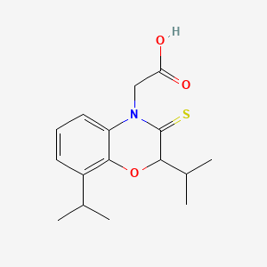 molecular formula C16H21NO3S B1665017 3,4-Dihydro-2,8-diisopropyl-3-thioxo-2H-1,4-benzoxazine-4-acetic acid CAS No. 138333-32-1