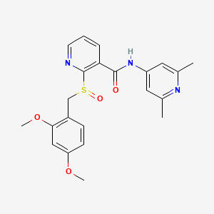 molecular formula C22H19Cl2N5O B1665018 2-[(2,4-dimethoxyphenyl)methylsulfinyl]-N-(2,6-dimethylpyridin-4-yl)pyridine-3-carboxamide CAS No. 181821-99-8