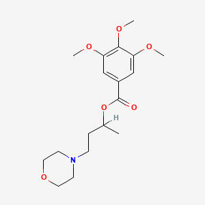 molecular formula C18H27NO6 B1665038 Benzoic acid, 3,4,5-trimethoxy-, 1-methyl-3-morpholinopropyl ester CAS No. 60439-45-4
