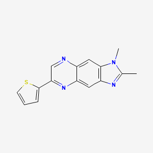 molecular formula C15H12N4S B1665071 1H-Imidazo(4,5-g)quinoxaline, 1,2-dimethyl-6-(2-thienyl)- CAS No. 226717-28-8