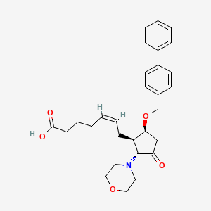 molecular formula C29H35NO5 B1665079 7-(5-(((1,1'-Biphenyl)-4-yl)methoxy)-2-(4-morpholinyl)-3-oxocyclopentyl)-5-heptenoic acid CAS No. 123122-56-5