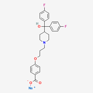 molecular formula C28H28F2NNaO4 B1665082 4-(3-(4-(Bis(4-fluorophenyl)hydroxymethyl)-1-piperidinyl)propoxy)benzoic acid CAS No. 130838-11-8