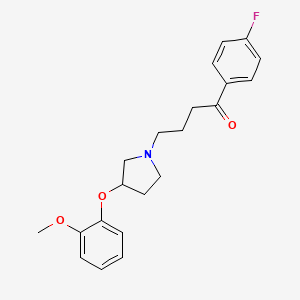 molecular formula C21H24FNO3 B1665087 1-(4-Fluorophenyl)-4-(3-(2-methoxyphenoxy)-1-pyrrolidinyl)-1-butanone CAS No. 21492-67-1