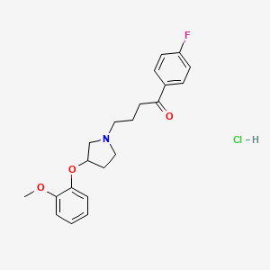 molecular formula C21H25ClFNO3 B1665088 1-(4-Fluorophenyl)-4-[3-(2-methoxyphenoxy)pyrrolidin-1-yl]butan-1-onehydrochloride CAS No. 21492-45-5