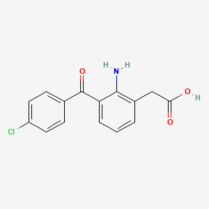 molecular formula C15H11ClNNaO3 B1665091 2-[2-Amino-3-(4-chlorobenzoyl)phenyl]acetic acid CAS No. 61941-63-7