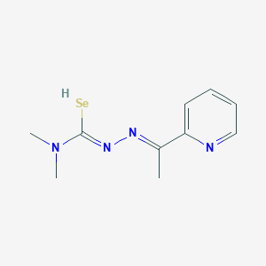 molecular formula C10H14N4Se B1665122 N,N-dimethyl-N'-[(E)-1-pyridin-2-ylethylideneamino]carbamimidoselenoic acid CAS No. 960403-72-9