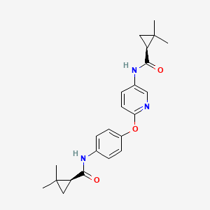 molecular formula C23H27N3O3 B1665129 Cyclopropanecarboxamide, N-(6-(4-((((1S)-2,2-dimethylcyclopropyl)carbonyl)amino)phenoxy)-3-pyridinyl)-2,2-dimethyl-, (1S)- CAS No. 318967-58-7