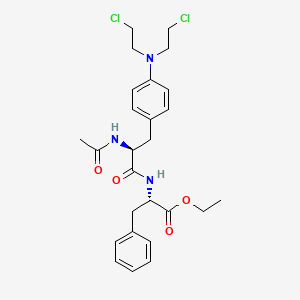 molecular formula C26H33Cl2N3O4 B1665183 Ethyl (2S)-2-[[(2S)-2-acetamido-3-[4-[bis(2-chloroethyl)amino]phenyl]propanoyl]amino]-3-phenylpropanoate CAS No. 10065-57-3