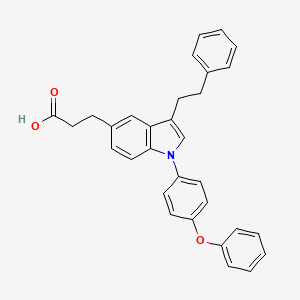 molecular formula C31H27NO3 B1665186 1-(4-Phenoxyphenyl)-3-(2-phenylethyl)-1H-indole-5-propanoic acid CAS No. 1069046-00-9