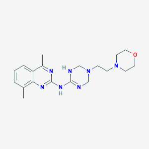 molecular formula C19H27N7O B1665197 4,8-dimethyl-N-[3-(2-morpholin-4-ylethyl)-2,4-dihydro-1H-1,3,5-triazin-6-yl]quinazolin-2-amine CAS No. 669750-88-3