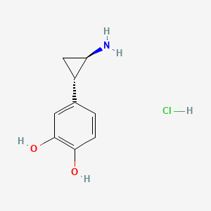 molecular formula C9H12ClNO2 B1665287 2-(3,4-Dihydroxyphenyl)cyclopropylamine hydrochloride CAS No. 67035-23-8