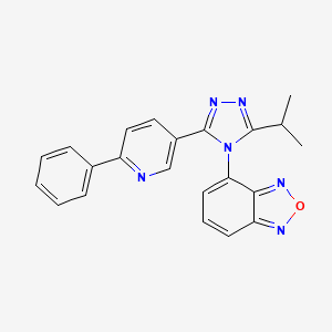 molecular formula C22H18N6O B1665297 4-[3-(1-Methylethyl)-5-(6-phenyl-3-pyridinyl)-4H-1,2,4-triazol-4-yl]-2,1,3-benzoxadiazole CAS No. 374886-51-8