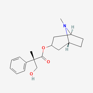 molecular formula C18H25NO3 B1665313 8-Methyl-8-azabicyclo[3.2.1]octan-3-yl 3-hydroxy-2-methyl-2-phenylpropanoate CAS No. 428-07-9